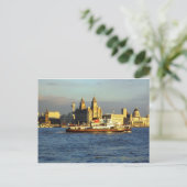 Mersey Ferry & Liverpool Waterfront Briefkaart (Staand voorkant)