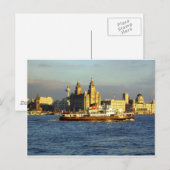 Mersey Ferry & Liverpool Waterfront Briefkaart (Voorkant / Achterkant)