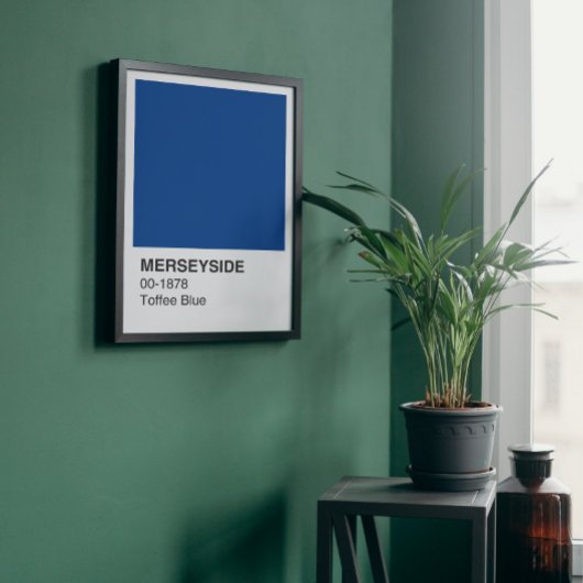 Merseyside Toffee blauw - witte rand Perfect Poster