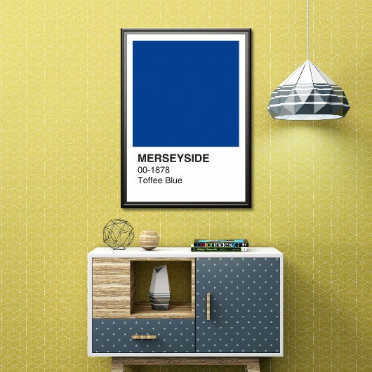Merseyside Toffee blauw - witte rand Perfect Poster