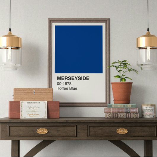 Merseyside Toffee blauw - witte rand Perfect Poster