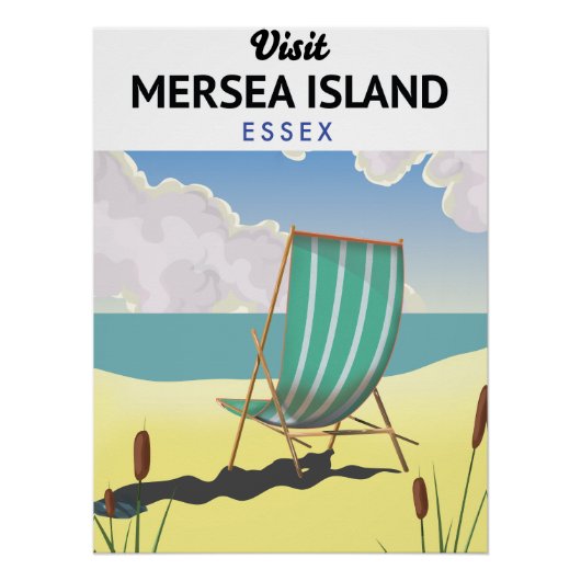 Mersia eiland Essex reisposter Perfect Poster (Voorkant)