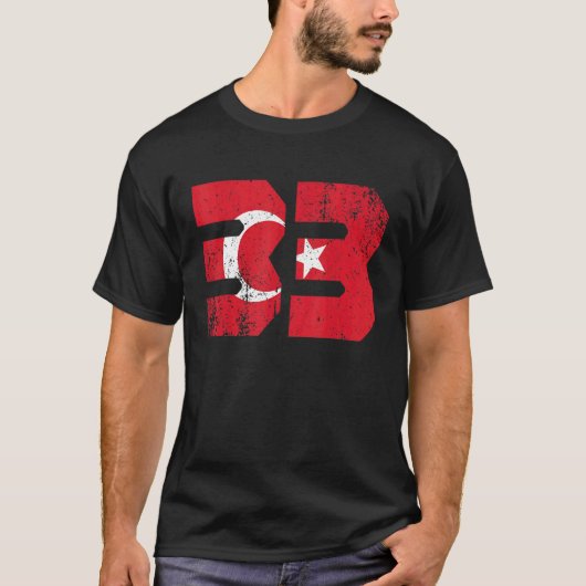 Mersin 33 Memleket Turkije Vlag Idee T-shirt (Voorkant)