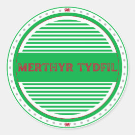 Merthyr Tydfil City Pride Embleem – Welshe Identit Ronde Sticker