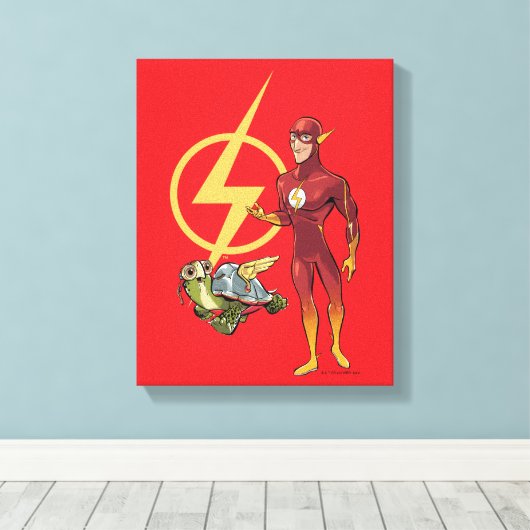 Merton & The Flash Canvas Afdruk (Insitu (Houten vloer))