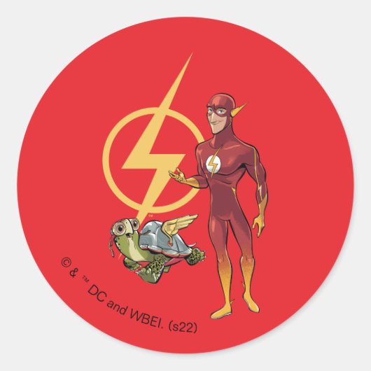 Merton & The Flash Ronde Sticker (Voorkant)