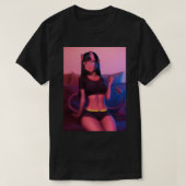 Meru the Succubus Meru the Demon Girl Black Borde T-shirt (Design voorkant)
