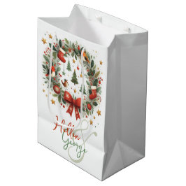 Mery Christmas Cones Mistletoe gepersonaliseerd Medium Cadeauzakje