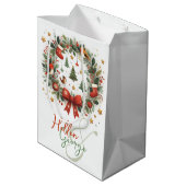Mery Christmas Cones Mistletoe gepersonaliseerd Medium Cadeauzakje (Achterkant Gekanteld)
