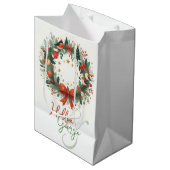 Mery Christmas Cones Mistletoe gepersonaliseerd Medium Cadeauzakje (Voorkant Gekanteld)