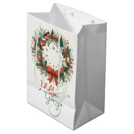 Mery Christmas Cones Mistletoe gepersonaliseerd Medium Cadeauzakje
