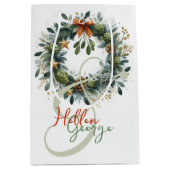 Mery Christmas Cones Mistletoe gepersonaliseerd Medium Cadeauzakje (Voorkant)