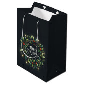Mery Christmas Mistletoe Krans Medium Cadeauzakje (Voorkant Gekanteld)