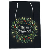 Mery Christmas Mistletoe Krans Medium Cadeauzakje (Voorkant)