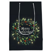 Mery Christmas Mistletoe Krans Medium Cadeauzakje (Achterkant)