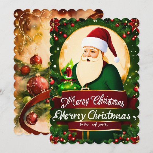 Mery Christmas-Wenskaart Feestdagenkaart (Voorkant / Achterkant)