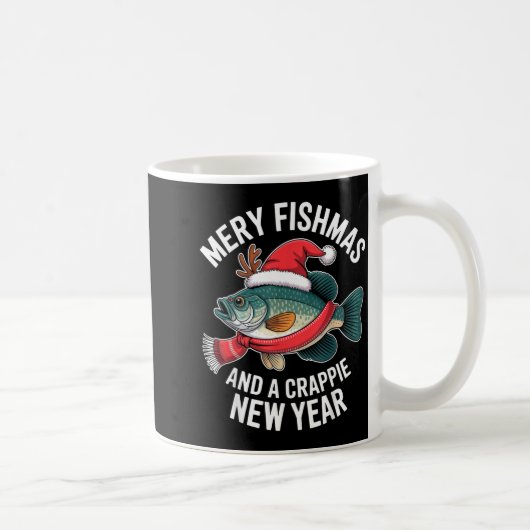 Mery Fishmas And A Crape New Year Funny Fishing Ch Koffiemok (Rechts)