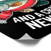 Mery Fishmas And A Crape New Year Funny Fishing Ch Poster (Hoek)