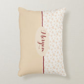 Meryam Monogram Harten Patroon in Perzik en Bourgo Accent Kussen (Voorkant(Verticaal))