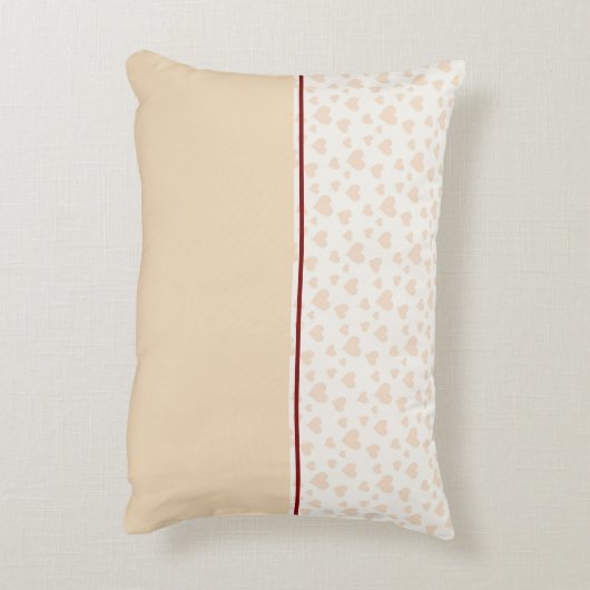 Meryam Monogram Harten Patroon in Perzik en Bourgo Accent Kussen (Achterkant (Verticaal))