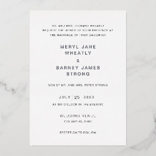 Meryl Elegant Modern Wedding Folie Uitnodiging