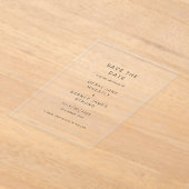 Meryl Elegant Modern Wedding Save the Date Acryl Uitnodigingen (Laagn)