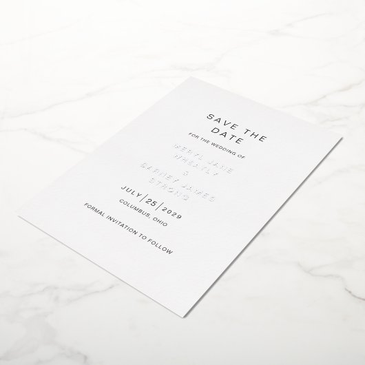 Meryl Elegant Modern Wedding Save the Date Folie Uitnodiging (Gedraaid)