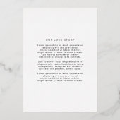 Meryl Elegant Modern Wedding Save the Date Folie Uitnodiging (Achterkant)