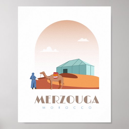 Merzouga City morocco Skyline Poster (Voorkant)