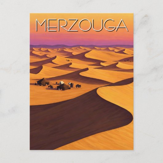 Merzouga Marokko Desert Travel Briefkaart (Voorkant)