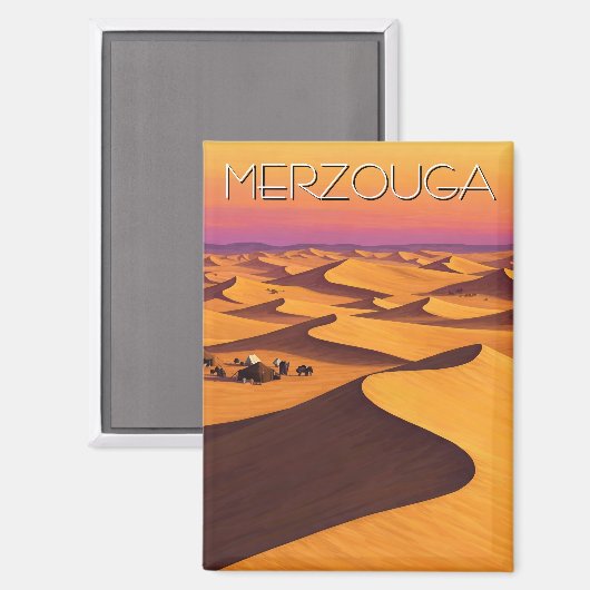 Merzouga Marokko Desert Travel Magneet (Voorkant / Achterkant)