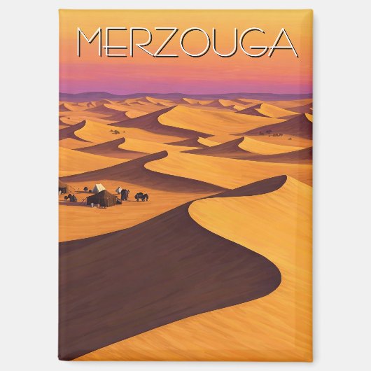 Merzouga Marokko Desert Travel Magneet (Voorkant)