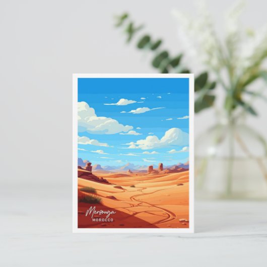 Merzouga Marokko Reizen  Illustratie Briefkaart (Staand voorkant)