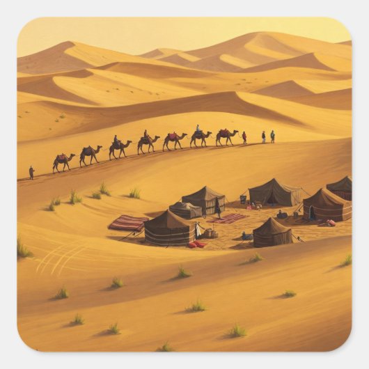 Merzouga Marokko Reizen Vierkante Sticker (Voorkant)