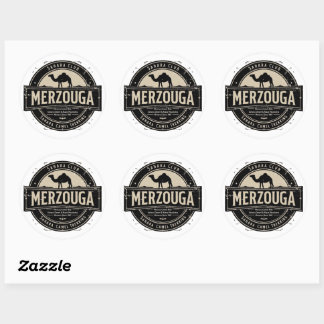 Merzouga Sahara Kameelrit Vintage Badge | Retro M Ronde Sticker