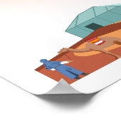 Merzouga Stad Marokko Illustratie Poster (Hoek)