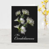 Mes Condoléances, Franse Sympathie, Witte Bloemen Kaart (Gele Bloem)