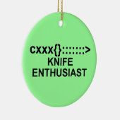 Mes enthousiasteling teken keramisch ornament (Rechts)