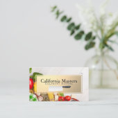 Mes | Fruit Groenten | Gouden Frame Visitekaartje (Staand voorkant)