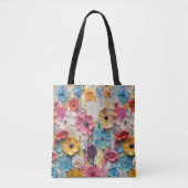 Mes geschilderde bloemen tote bag (Voorkant)