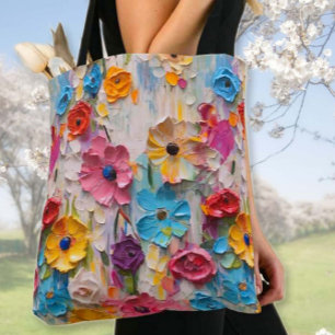 Mes geschilderde bloemen tote bag
