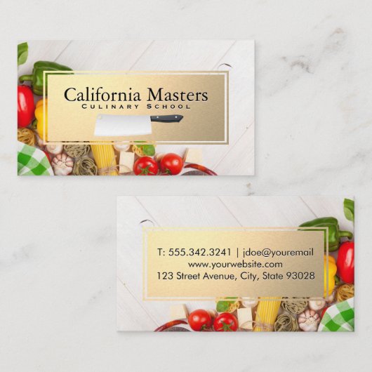 mes | Groenten en fruit | Goud Lijst Visitekaartje (Voorkant / Achterkant)