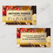 mes | keukengerei | Pasta en groenten Visitekaartje (Voorkant / Achterkant)