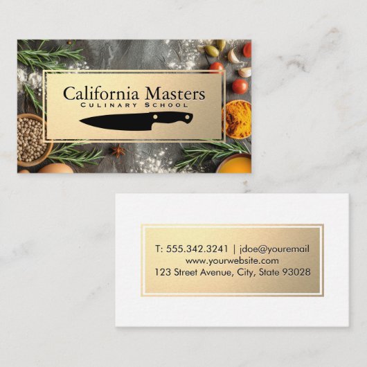 Mes | Kookkruiden en ingrediënten Visitekaartje (Voorkant / Achterkant)