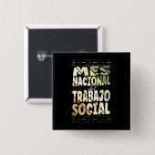 Mes Nacional del Trabajo Social Button (Voorkant /achterkant)