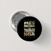 Mes Nacional del Trabajo Social Ronde Button 3,2 Cm (Voorkant /achterkant)