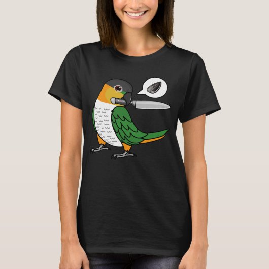 Mes papegaai wil zaden Ik zwart hoofd Caique T-shirt (Voorkant)
