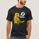 Mes papegaai wil zaden in gele lution budgie bus t-shirt (Voorkant)