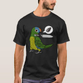 Mes papegaai wil zaden in perzik voorzijde Conure T-shirt (Voorkant)