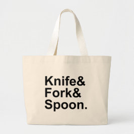 Mes Vork Lepel | Bestek voor het eten van voedsel Grote Tote Bag